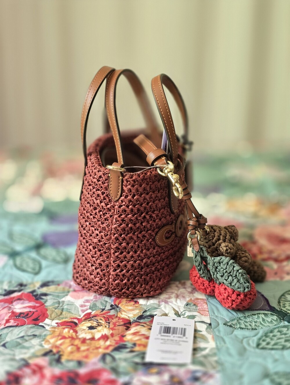 *NWT* COACH City Mini Tote Bag With Charms In Russet - Picture 5 of 16